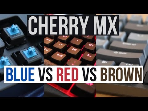 Cherry MX red vs brown vs blue mechanical switch sound comparison