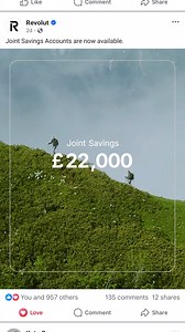 Joint Savings accounts are here — double your saving power, earn interest and reach your shared goals, together. How to open a Joint account: • Open the Revolut app, tap ‘Accounts’ • Tap ‘Add new’ and select ‘Joint’ • Tap ‘Joint account’ and follow the in-app prompts If you already have a Joint account follow the first two steps then: • Tap ‘Savings’ and follow the in-app prompts Tag the person you’ll be saving with in the comments 👇 Joint Accounts are subject to local market availability. T&Cs
