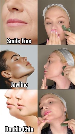 Gua Sha💆🏼‍♀️“Fix Jawline, Double Chin & Smile Lines FAST! 🔥 #guashamassage #faceyoga #shorts
