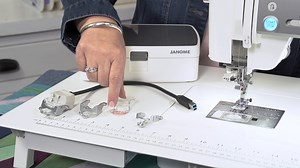 The Continental M8 Professional comes standard with A.S.R. (Accurate Stitch Regulator). Janome Accurate Stitch Regulator System includes four feet: closed-toe, open toe, clear view, and the exclusive ruler work foot so that all of your free-motion needs are covered. With the added benefit of being able to set the sensitivity of the sensor; you can adjust the regulation as your skills build. | Janome Sewing Machines