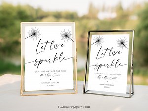 Sparkler Send off Sign | Let Love Sparkle | Sparkle Send off | Editable Table Top Sign | Edit With Templett | Wedding Sparklers Sign - Etsy