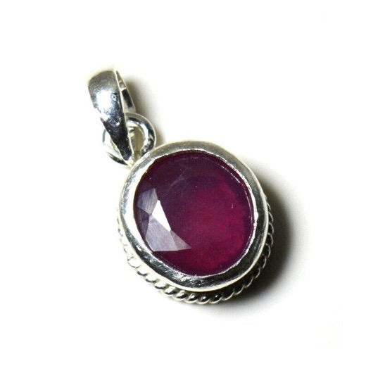 Natural Ruby Pendant, 925 Sterling Silver, Handmade Astrology Pendant for Men and Women