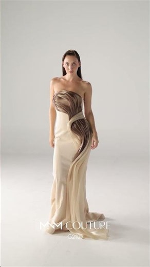 MNM COUTURE G2109 - Draped Overlay Mermaid Evening Dress