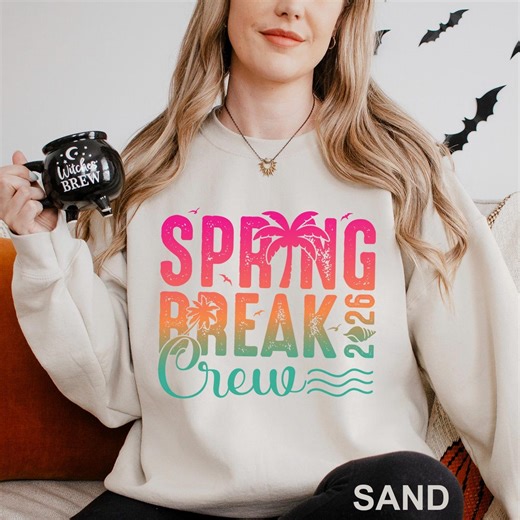 Spring Break Crew Sweatshirt, Custom Family Vacation Hoodie, Spring Vacation Hoodie, Spring Vibes Crewneck, 485396 - Etsy