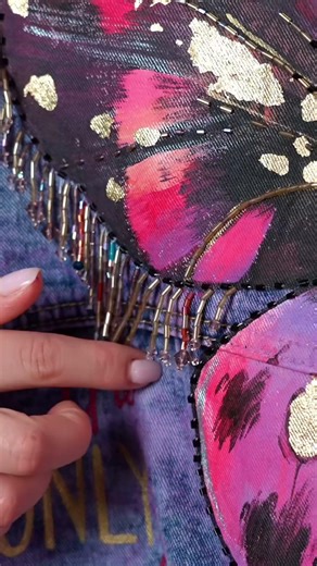 Custom Denim Jacket | Hand-Painted & Embroidered Art