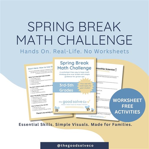 Spring Break Math Activities | Hands-on, Worksheet-free Fun for Kids (grades 3–5) - Etsy
