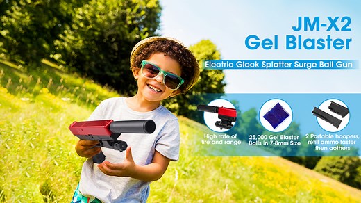 Watch JM-X2 Gel Blaster Glock Splat Auto Surge Gel Ball Gun on Amazon Live