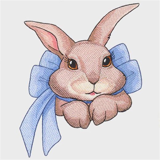 Embroidered Quilt Block - Bunny With Bow Quilt Block - Easter Spring Quilt Block - Cotton or Canvas - Etsy