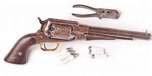 Portrait of an original Remington percussion revolver