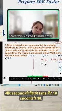 Quant Challenge Train Speed Ratio Problem #targetrbi #bankingexam
