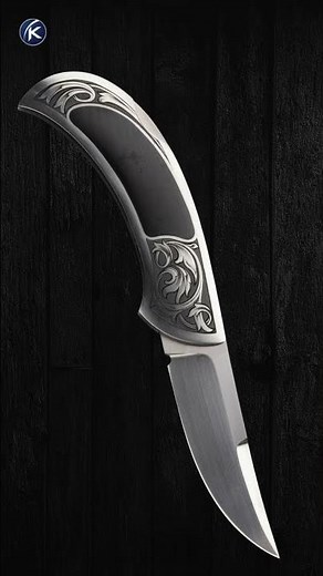 Rick Genovese Custom Knife Christy George Engraved Edwards Black Jade Interframe Persian Lockback