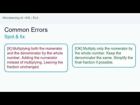Multiplying fractions by whole numbers
