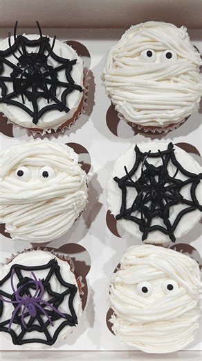 Calling all Ghosts & Ghouls!! Here’s an easy, beginner friendly Mummy & Spider web cupcake tutorial just in time for Halloween!! Using @greatvalueus Candy eyeballs for the mummies eyes, and @walmart spider rings for the spiders on the webs! 🕷️🕸️👻 #baker #cottagebakery #halloween #halloweencupcakes #halloweentreats #spookycupcakes #cutehalloween #mummies #spiders #spookytreats #cupcakes #smallbusiness #fyp #reel #tutorial #bakingtutorial #cupcaketutorial #easy #beginnerfriendly #happyhalloween