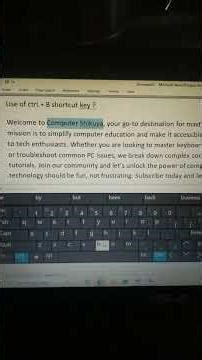 Ctrl + B Computer Shortcut Keys: Use Ctrl + B for Bold Text