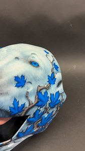 Painting a Polar Bear themed Goalie Mask for @antstolarz and the @mapleleafs Pt.7: Final. Tattooed Helping Hands: @ink.x.air #airbrush #art #paint #goaliemask #nhl | JBo Airbrush