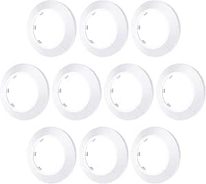 10Pcs Pipe Cover Decoration, Fit 2.48"(63mm) Pipe PP Plastic Flangen Water Pipe Cover Decoration, Escutcheon Pipe Collar for Wall Pipe Tube Decoration, White