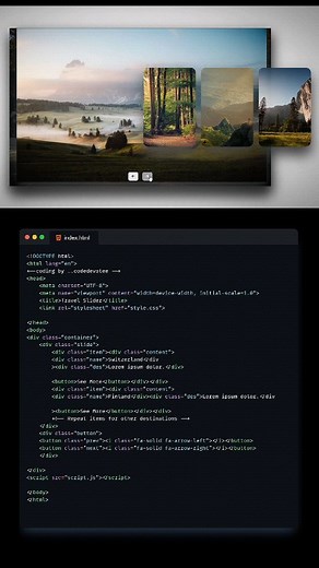 Subham Saini on Instagram: "Comment "image" for source code 🙏 . 🚀 Master the Art of Web Design! 🚀 ✨ Create stunning Image Sliders using HTML, CSS, and JavaScript in just a few simple steps! Whether you're a beginner or a pro, this tutorial will level up your web development skills. 🖥️ . . Follow for more:- @_.codedevotee . . "50K is just around the corner! 🚀 Be a part of this journey and hit that follow button! 🔥 Let’s make it happen together! 💯 #WebDesign #WebDevelopment #HTML #CSS #Java