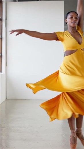Watch This Ballerina's Yellow Dress Dance in Slow Motion! #shorts