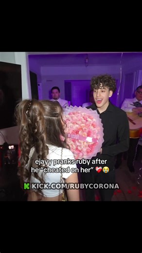 Ejayy pranks ruby after he “cheated” on her 😭 #kick #rubycorona #ejayy #streamer #fyp