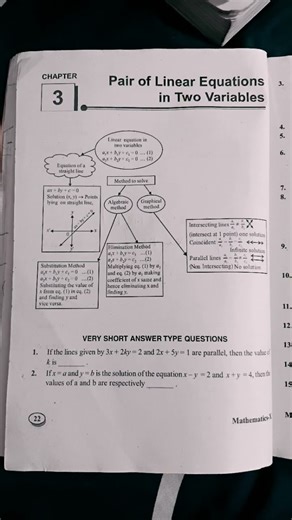 #pairs of linear equations in two variables class 10