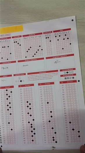 How to fill OMR sheet in mock test prelims exam | vkr matrix #shortsfeed #shortvideo #shorts