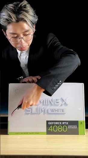 White MSI RTX 4080 Super Slim unboxing and installation