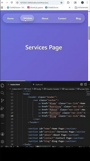 #023 ULTIMATE Glass Effect Navbar! Pro Tips + Hover Animation #webdevelopment #html #css #navbar