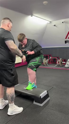 One Step at a Time 💙 Myself and Anthony could not be more proud of this boy. Week after week, he shows up with courage, determination, and a smile that lights up the room. Today was a huge milestone stepping up onto a 12-inch box. Jim lives with PWS (Prader-Willi Syndrome), a rare genetic condition he was born with. It affects many aspects of life, including hunger regulation, energy levels, and muscle tone. Every bit of progress you see represents patience, resilience, and an incredible amount