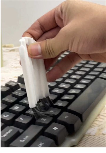 Such a simple tool, but it works so well. My keyboard has never looked this clean. #cleaningtiktok #homeessentials #keyboarddlean #cleantok #homefinds