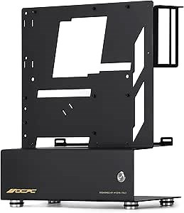 OCPC Micro ATX Freestyle Open Air PC Case – Supports ATX Power Supply, mATX Motherboards, 240mm Radiator, 3-Slot GPU, Includes 350mm PCIe Extender
