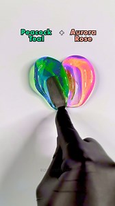 6.7M views · 31K reactions | Watch Peacock Teal and Aurora Rose Colors Mixed Together! #fblifestyle #colormixing #satisfying | Art Craft Blend | Facebook