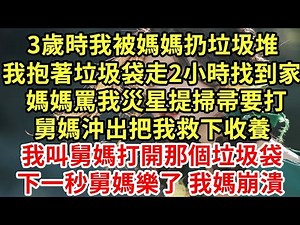 3岁时我被妈妈扔垃圾堆，我抱着垃圾袋走2小时找到家，妈妈骂我灾星提扫帚要打，舅妈冲出把我救下收养，我叫舅妈打开那个垃圾袋，下一秒舅妈乐了 我妈崩溃#王姐故事說#為人處世#養老#中年#情感故事