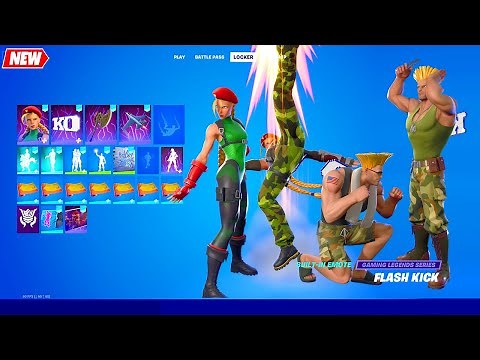 Street Fighter’s CAMMY and GUILE Fortnite: Skins, Spiral Arrow & Flash Kick Built-In Emotes showcase