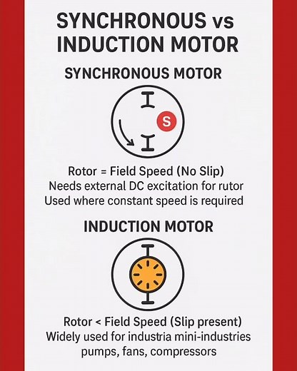 Synchronous Motor vs Induction Motor