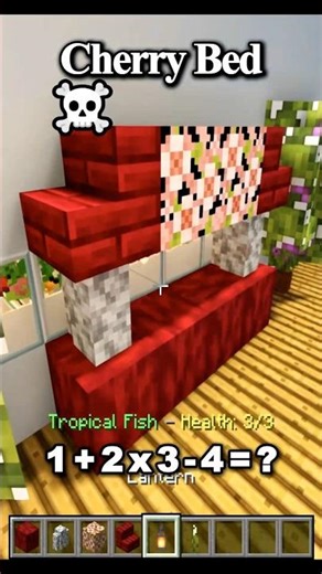 Only 1% Minecraft Players Can do Cherry Bed ☠️ in Minecraft #minecraft