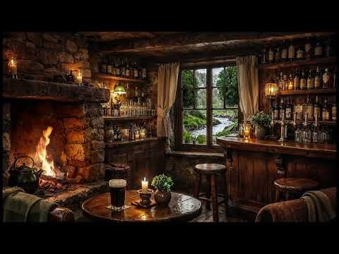 Cozy Irish Pub on St. Patrick’s Day 🍀 Fireplace Sounds & Traditional Irish Music