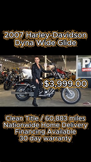 2007 Harley-Davidson Dyna Wide Glide $3,999.00 60,883 miles Stock#: 7292 SuperbikeShowroom.com