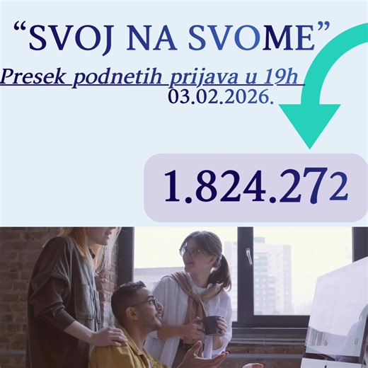 PRESEK STANJA “SVOJ NA SVOME” 📈 Do današnjeg preseka u 19h, 03.02.2026, pristiglo je 1.824.272 prijava. 🌐 Hvala svim građanima na poverenju - nastavićemo da Vas informišemo! | Republički geodetski zavod
