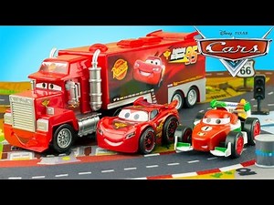 Cars for Kids | Disney Cars Deluxe Playset Mack Lightning McQueen Francesco Bernoulli Toy Review
