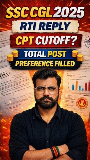 SSC CGL 2025 RTI Reply 😱 | CPT Cutoff? Total Post Preference Filled