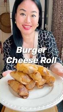 🔥🥩🧀 Burger Cheese Roll. Crispy wrappers with juicy beef and melted cheddar. #burgercheese