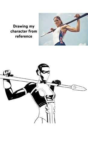 Drawing my character from reference #art #artist #comic #comicbookart