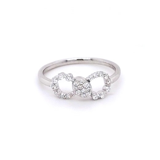 14K Gold Diamond Infinity Loop Ring - Etsy