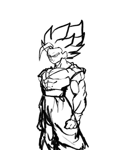 Goku ssj2 #drawing #dragoball #art #art #animedrawing #mangadrawing #animestyle