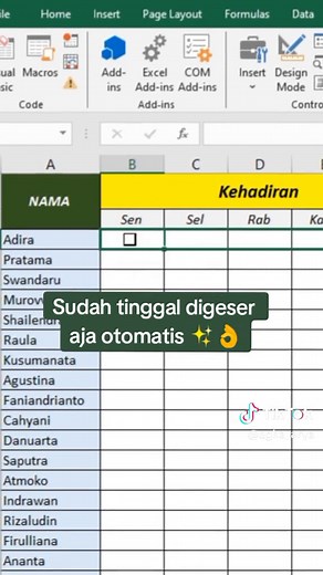 Menambahkan kotak ceklis #tips #trick #excel
