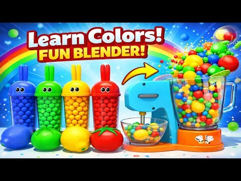 Learn Colors with Fruits and Color Balls | Fun Kids Blender Video #video