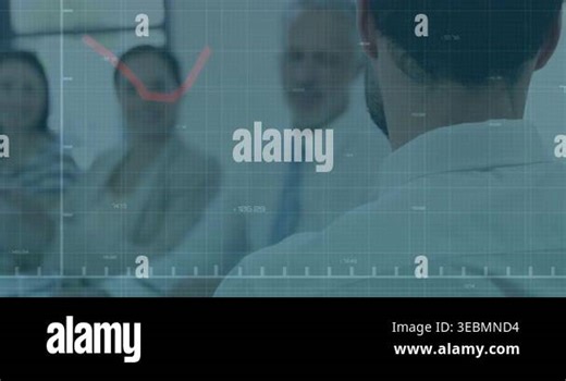 Business team listening then clapping at conference table as red line graph rising then falling. Collaboration, teamwork, data analysis, corporate, innovation, professional attire, modern Stock Video Footage - Alamy