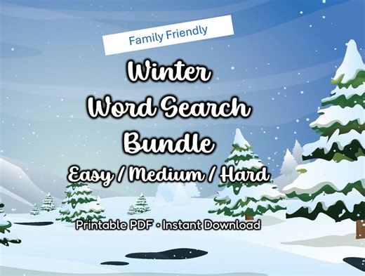 Winter Word Search Bundle | 9 Puzzles (3 Easy, 3 Medium, 3 Hard) | Printable Wordsearch Pack | Family Fun | Instant Download - Etsy Australia
