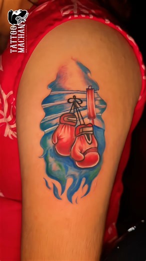 The ULTIMATE Knockout Coverup! 🥊 Vibrant Boxing Gloves Tattoo | Tattoo Machan