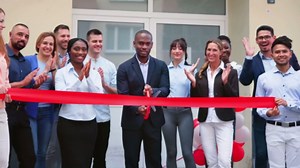Red Ribbon Cutting Ceremony Kit – 25" Giant Scissors for Special Events Large Scissors Ceremonial with Red Ribbon Grand Opening Shears for Inaugurations Theater Performances